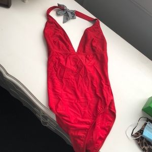 Petit Bateau Red One Piece Swimsuit